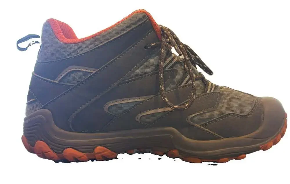Merrell Chameleon 7 Access Mid Weatherproof Hiking Boot Sz 3.5M Grey/Orange
